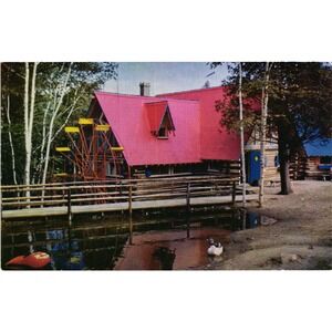 Vintage Santas Water Wheel Workshop‎ Postcard North Pole Wilmington NY